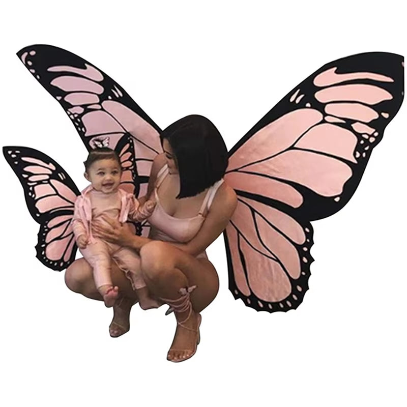 Parent-Child Butterfly Wings Costume Mom Baby Girls Butterfly Dress-Up Halloween Mommy and Me Party Clothing