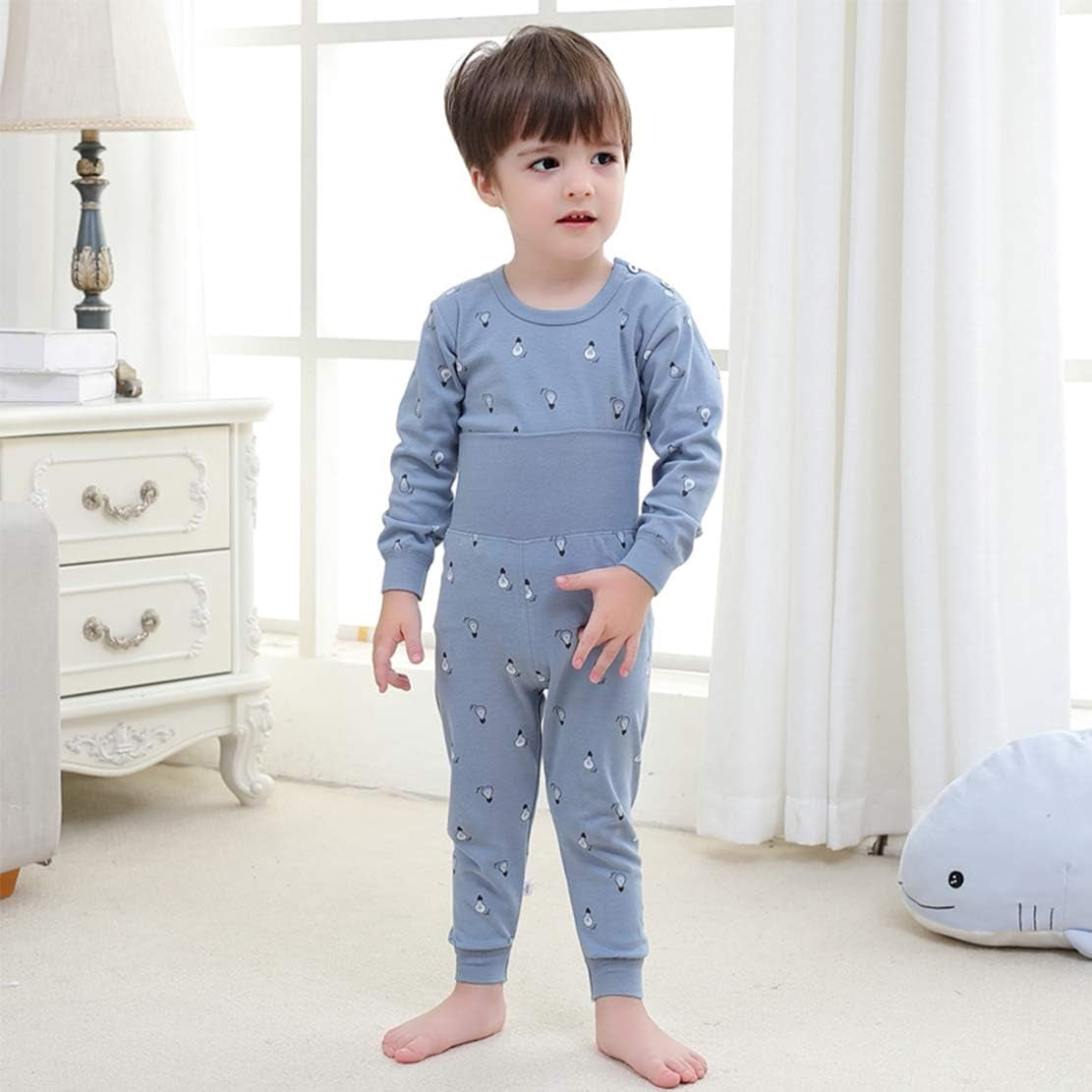 100% Organic Cotton Baby Boys Girls Pajamas Set Long Sleeve Sleepwear(3M-6T)