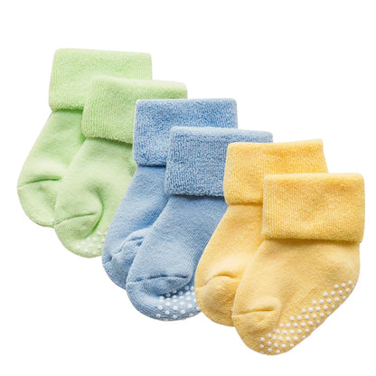 3Pairs Dreamshining Cotton Baby Socks Autumn and Winter Thicken Warm Newborn Boy Girl Socks Floor Wear Antiskid Sock for Kids