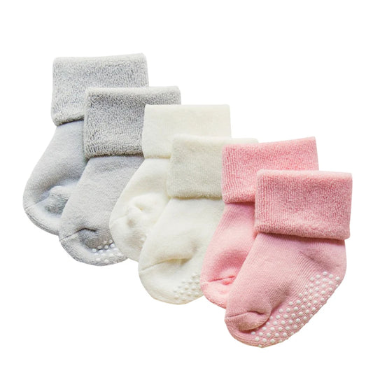 3Pairs Dreamshining Cotton Baby Socks Autumn and Winter Thicken Warm Newborn Boy Girl Socks Floor Wear Antiskid Sock for Kids