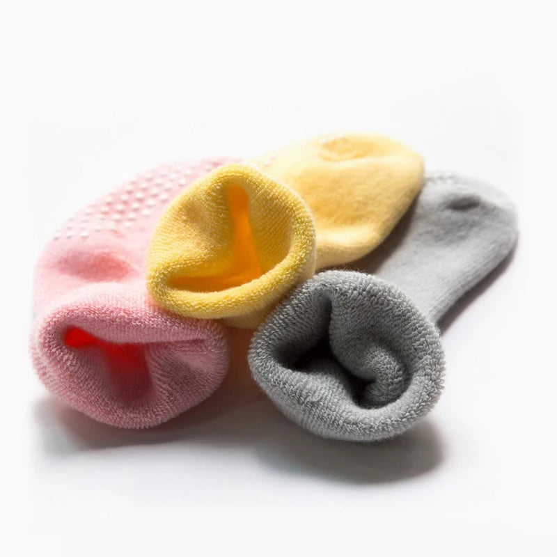 3Pairs Dreamshining Cotton Baby Socks Autumn and Winter Thicken Warm Newborn Boy Girl Socks Floor Wear Antiskid Sock for Kids